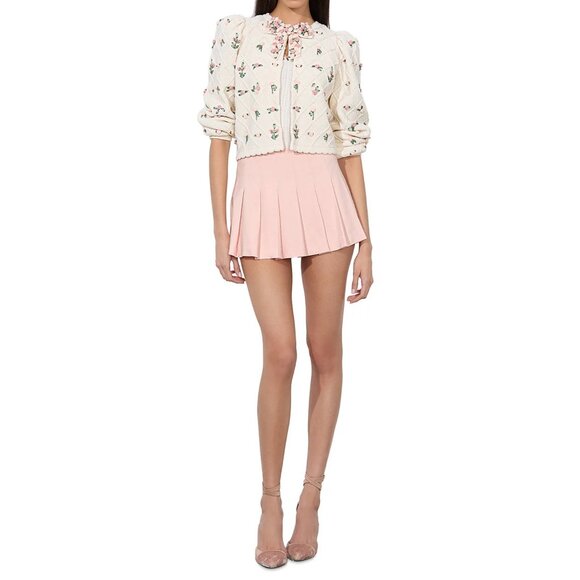 Alice and Olivia Kitty Floral Puff Sleeve Cardigan - Picture 1 of 5